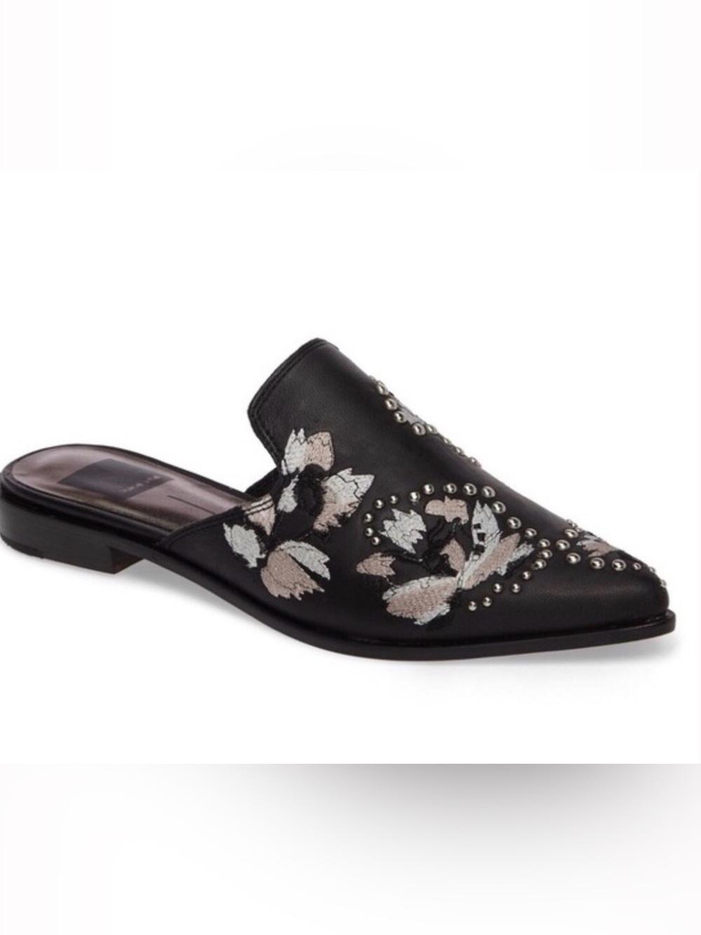 Dolce Vita Embroidered Black Mules